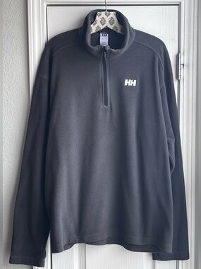 HELLY HANSEN POLARTEC Men's 1/4 Zip Fleece Pullover Charcoal Grey Size XXL